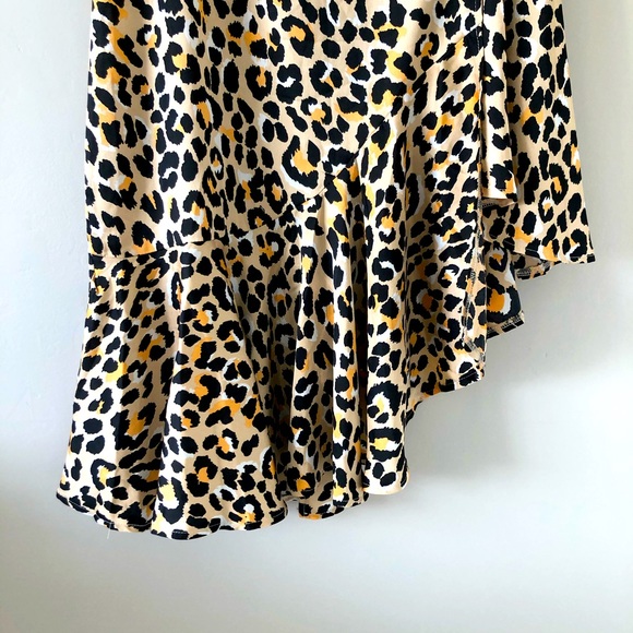 🐯Into Cheetah Print High Low Ruffled Skirt with Slit Size 8 - Picture 3 of 6